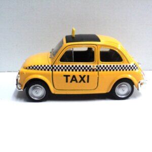 Fiat Nuova 500 Taxi 600L Excite BA362176 Yellow Toy Car Pull-Back Welly